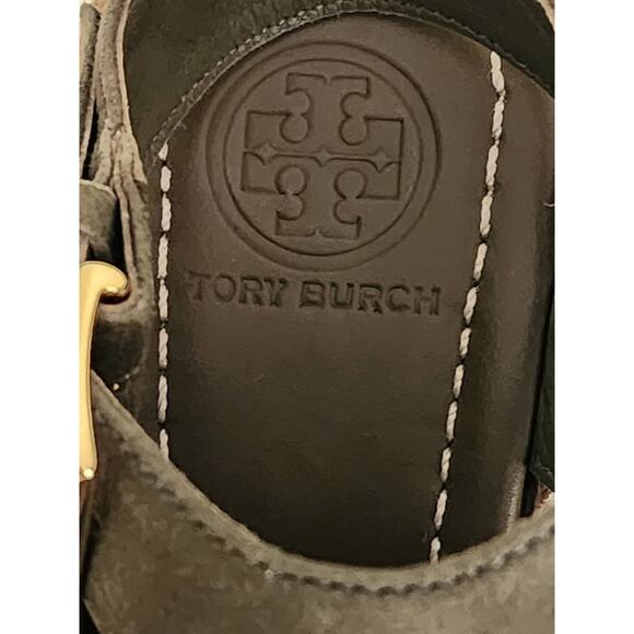 Tory Burch Bailey Suede Espadrille Platform Sandal Olive Green Size 7.5 - Picture 11 of 11